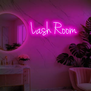 Lash Room Neon Sign, Beauty Salon LED Light, Eyelash Room Decor, Lash Tech Studio Sign, Makeup Artist Wall Art, Custom Business Neon Sign