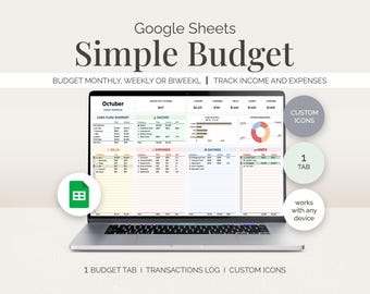 Google Sheets Budget Template | Easy Expense Tracker (Digital Download)