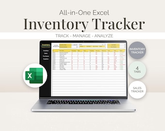 Excel Inventory Tracker Spreadsheet: Small Business Inventory Management (Digital Download)