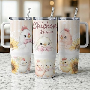 Chicken Mama 40 Oz Tumbler Png, Farm Life 40 Oz Sublimation, Coquette Chicken 40oz Tumbler Wrap, Cute Chicken Sublimation Design