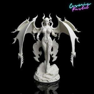 Circubus Queen STL File | Demon Succubus Queen 3D Print Model | Fantasy Female Statue with Wings for Collectors & Cosplay