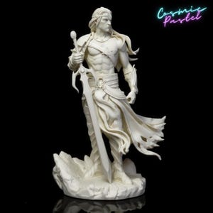 Elric 3D Printable STL File | Fantasy Warrior Statue Digital Model for 3D Printing