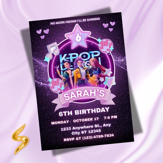 KPOP Demon Hunters Invitation, K Pop Birthday Invitation, Editable  KPOP Canva Template, Huntrix Birthday Party Invite (Digital Download)
