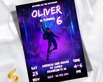 Editable Spiderman Birthday Invitation, Spiderman Party Invite, Spiderman Birthday Card, Marvel Invitation Template  (Instant Download)