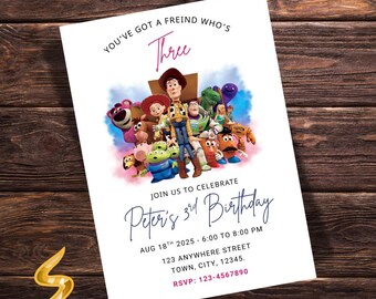 Editable Toy Story Birthday Invitation Template (Digital Download)