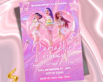 KPOP Demon Hunters Invitation, K Pop Birthday Invitation, Editable  KPOP Canva Template, Huntrix Birthday Party Invite (Digital Download)