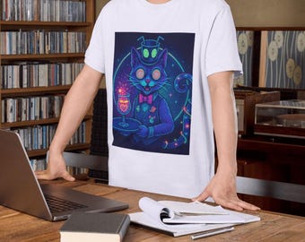 Magic Space Cat T-Shirt: Funny Cosmic Graphic Tee - Witchy Celestial Gift