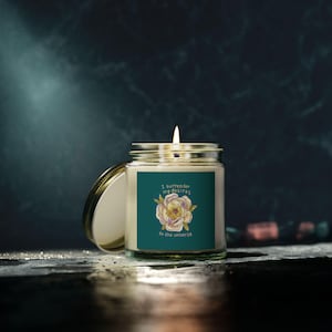 Affirmation Scented Candle Coconut Apricot Wax in 4 oz or 9 oz Glass Jar