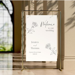 Wedding Welcome Sign Template Minimalist Wedding Welcome Sign Printable Wedding Sign Digital Download Modern Welcome Wedding Sign