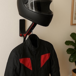 Support mural pour porte-casque de moto - Noir mat Support de casque avec crochet pour veste | Support pour masque et casque de cosplay pour garage, maison ou présentoir