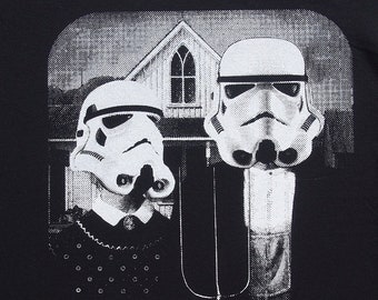 Star Wars shirt, Storm Trooper funny parody t-shirt, American Gothic StarWars mens tshirt, birthday gift for him, mens graphic tee