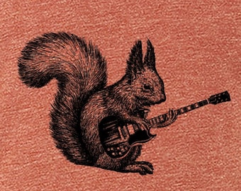 Squirrel Guitar T-Shirt: Men’s Animal Graphic Tee