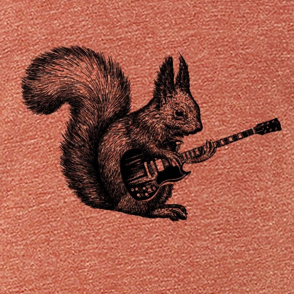 Squirrel playing guitar shirt- mens animal tshirt- graphic tshirts- funny shirts