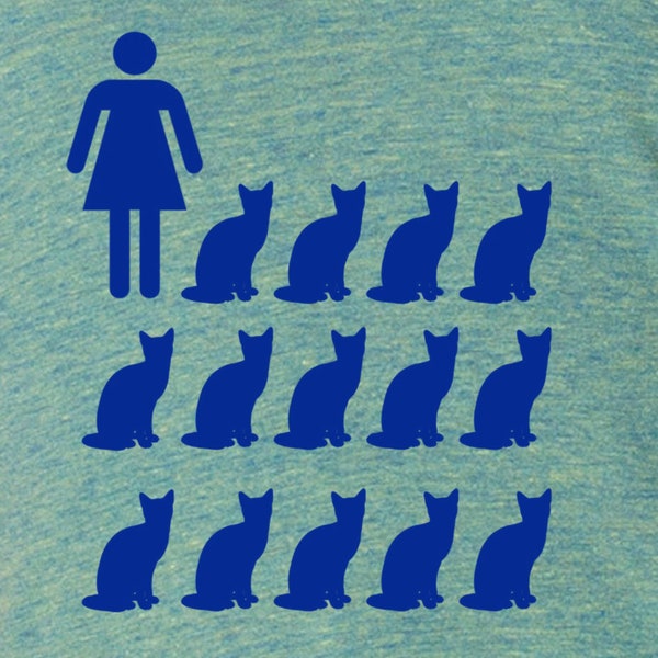 Womens crazy cat lady shirt- American Apparel tri blend lemon- available in S, M, L , XL WorldWide Shipping