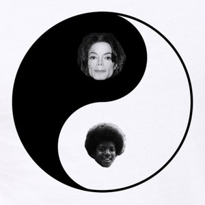 Womens Michael Jackson Yin Yang shirt American Apparel white available in S, M, L, XL, WorldWide Shipping image 1