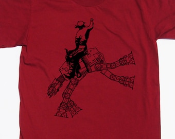 Star Wars rodeo on mens t shirt- American Apparel or Bella Canvas cranberry, available in s, m, l, xl, xxl worldwide shipping