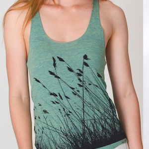womans racerback tank top- grass nature American Apparel lemon green- available in XS,S,M, L- Worlwide Shipping
