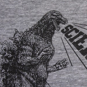 Womens Godzilla Science t shirt Bella Canvas athletic gray available in S, M, L , XL WorldWide Shipping image 3