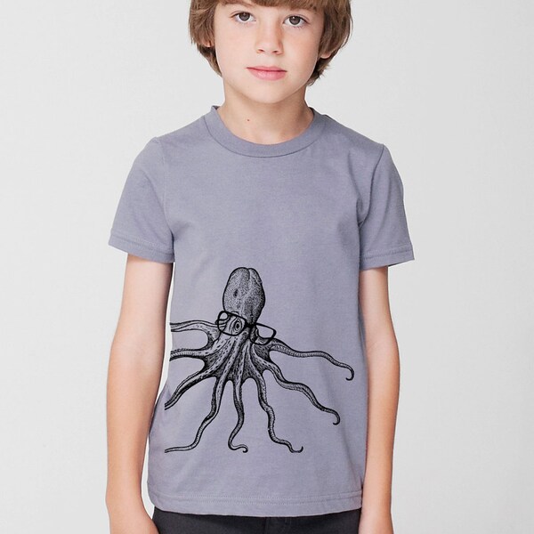 Kids cotton gauze shirt in octopus pals