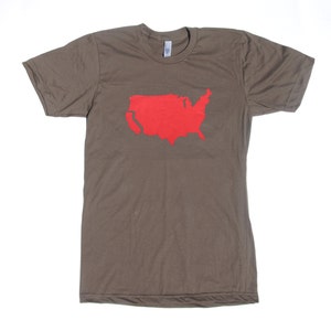 Men's California t shirt American Apparel army green available in S, M, L, XL, XXL Worldwide Shipping zdjęcie 2