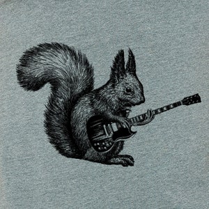 Squirrel playing guitar shirt- mens animal tshirt- graphic tshirts- funny shirts