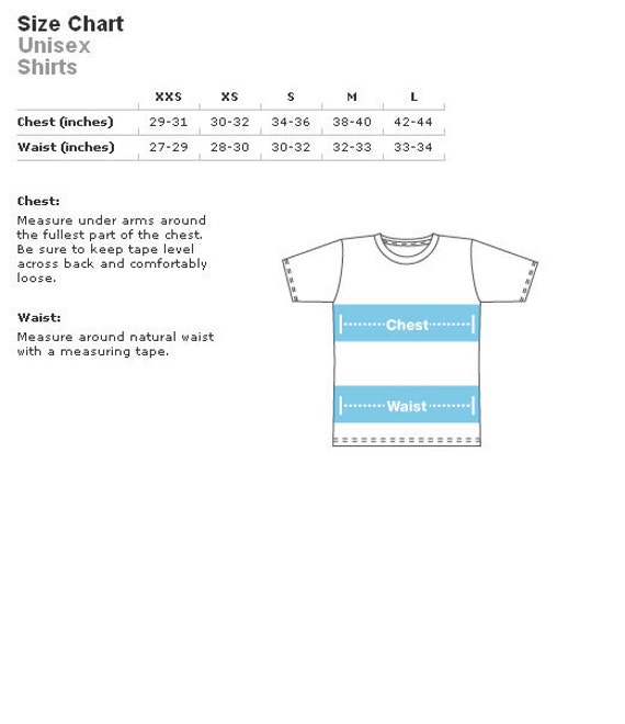 American Apparel Size Chart Unisex