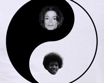 Michael Jackson Yin Yang shirt- American Apparel silver- available in s, m, l, xl, xxl- WorldWide Shipping