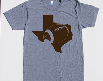 Mens Texas football t shirt- american apparel athletic gray- available in s, m, l, xl, xxl- WorldWide Shipping