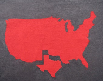 Mens Texas t shirt- american apparel asphalt gray- available in s, m, l, xl, xxl- WorldWide Shipping