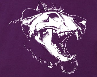 Homme lion tête de mort chemise-american apparel aubergine-disponible en s, m, l, xl, xxl - livraison dans le monde entier