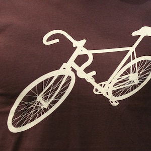 Mens bike bicycle t shirt,  american apparel brown available sizes- s, m, l, xl, xxl- WorldWide Shipping