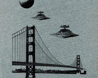 Star Wars San Francisco T-Shirt: Disney Golden Gate Bridge Death Star Graphic