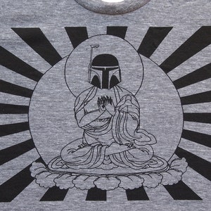 Womens Boba Fett Buddha Star Wars tank top american apparel athletic gray available in XS,S, M, L WorldWide Shipping image 3