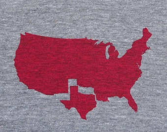 Mens Texas t shirt- Bella Canvas deep heather- available in S, M, L, XL, XXL- WorldWide Shipping