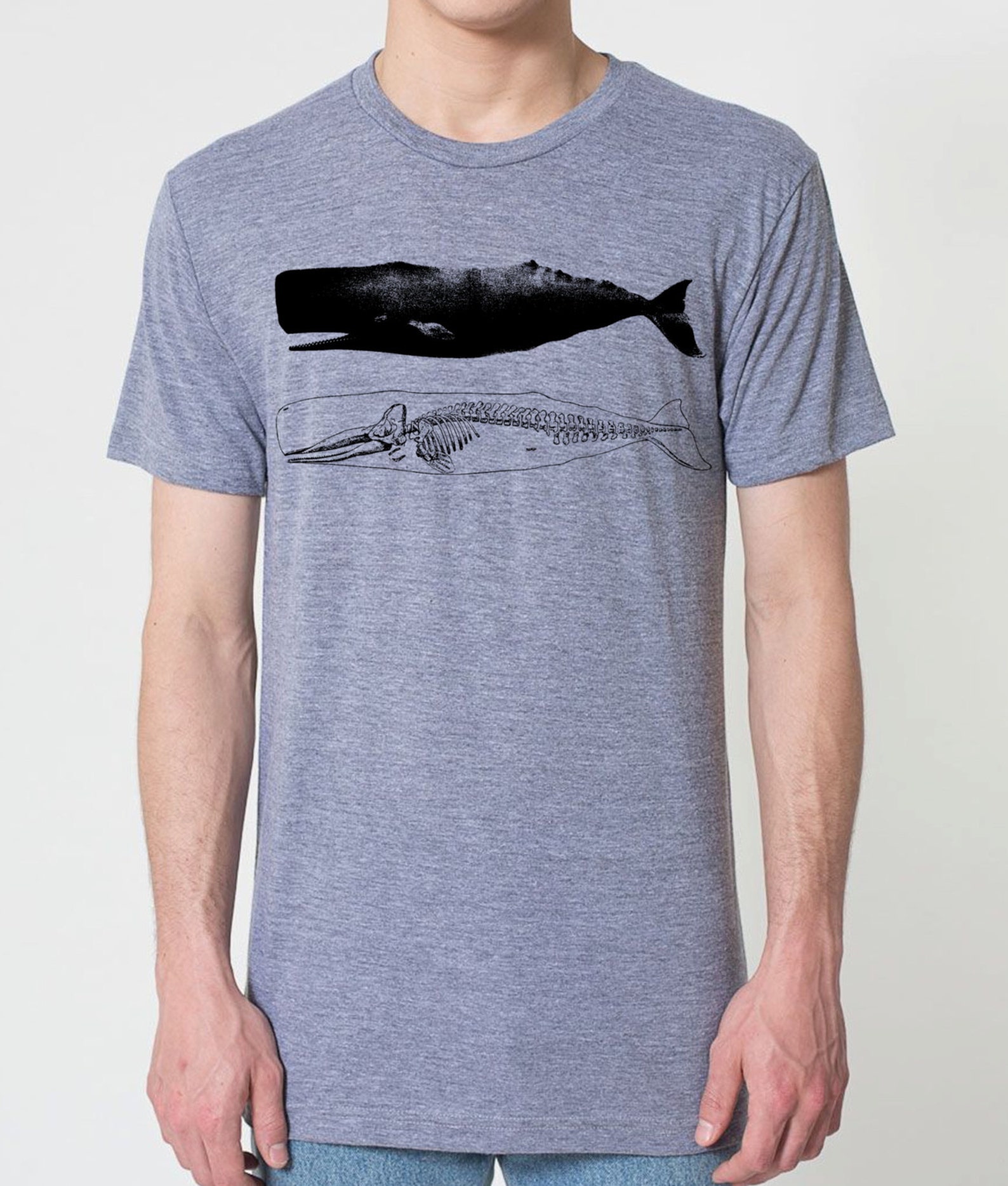 Whale and Skeleton Shirt- Nautical Sailor Tshirt- Animal Print Men's ...