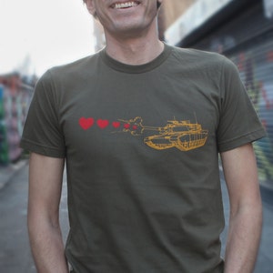 Mens tank shooting hearts American Apparel or Bella Canvas Army Size S, M, L,XL,XXL WorldWide Shipping image 3