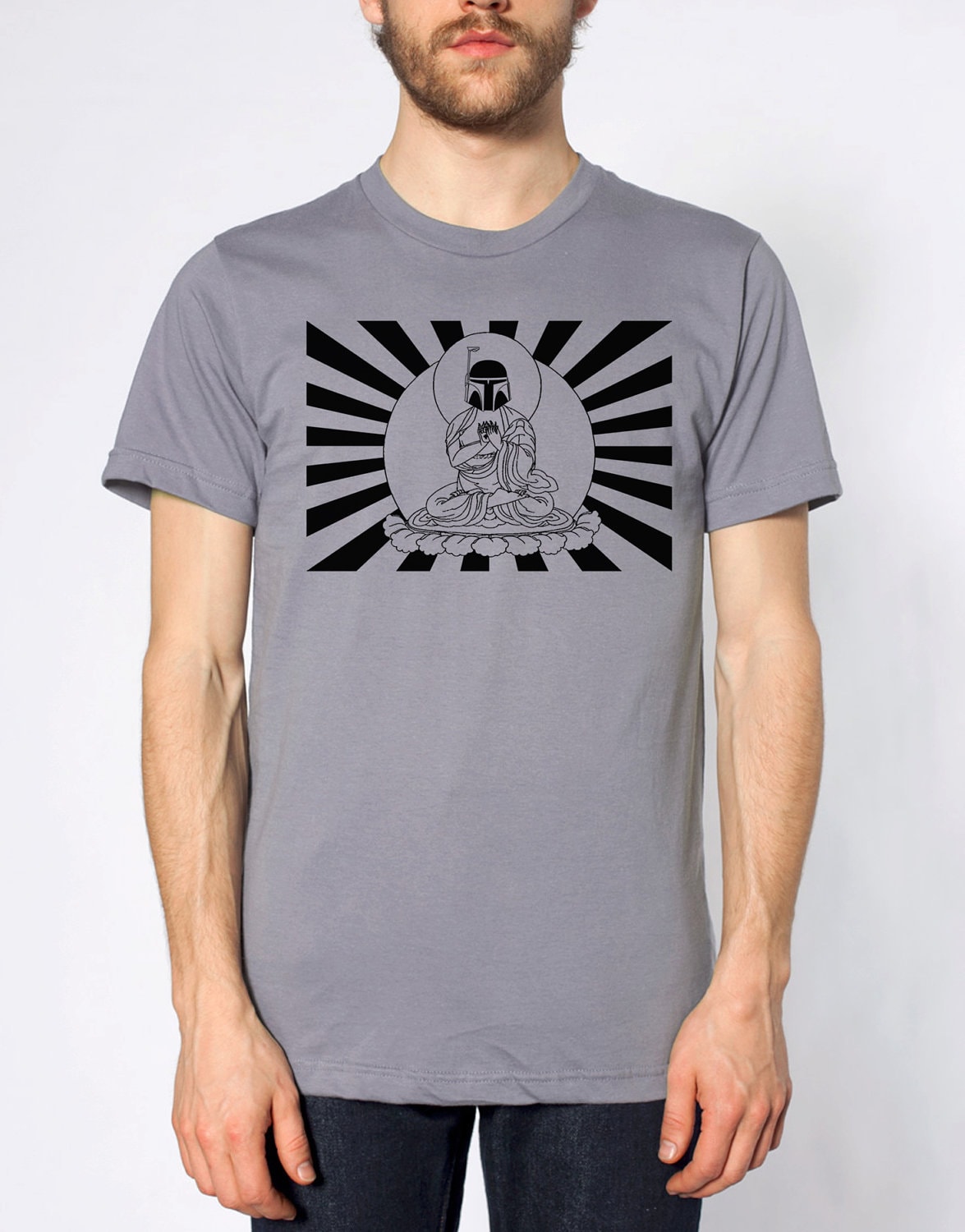 Mens Star Wars Fett Buddha American Apparel Slate Gray - Etsy