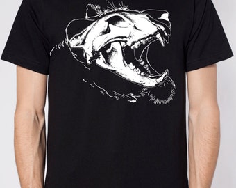 Mens lion tête de mort chemise-american apparel noir-disponible en S, M, L, XL, XXL - livraison dans le monde entier