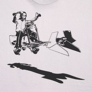 Mens Star Wars easy rider speeder bike on mens t shirt american apparel silver, available in S,M, L ,XL, XXL WorldWide shipping image 1