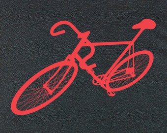 Womens bike bicycle t shirt on American Apparel or Bella Canvas heather black- available in s, m, l, xl- worlswide shipping