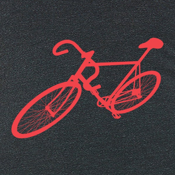 Womens bike bicycle t shirt on American Apparel or Bella Canvas heather black- available in s, m, l, xl- worlswide shipping