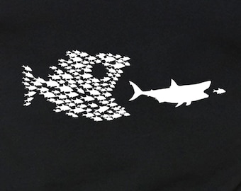 Shark Fish Pattern Men’s T-Shirt: Fishing Graphic Tee
