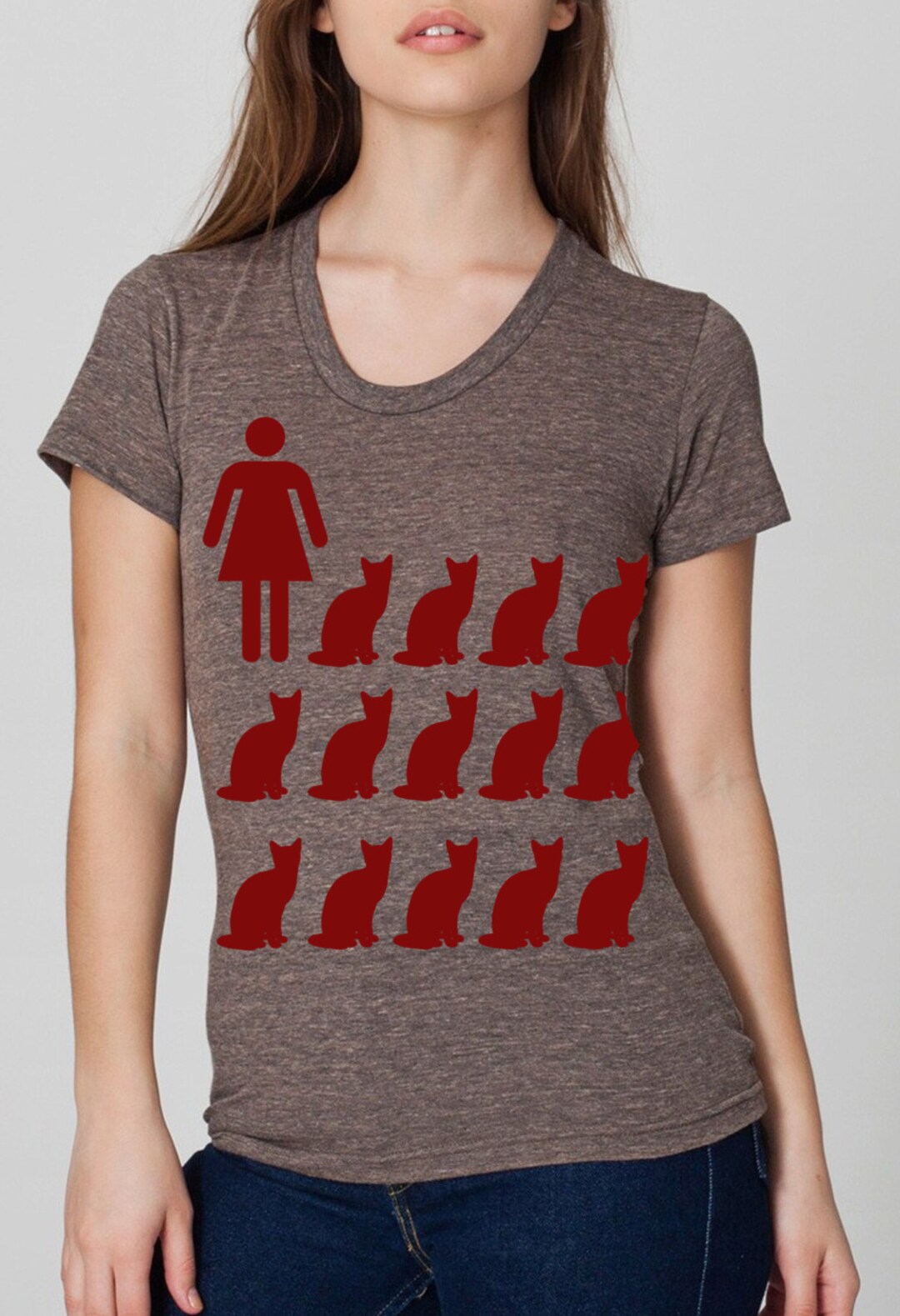 Womens Crazy Cat Lady Shirt American Apparel Tri Blend Coffee Available