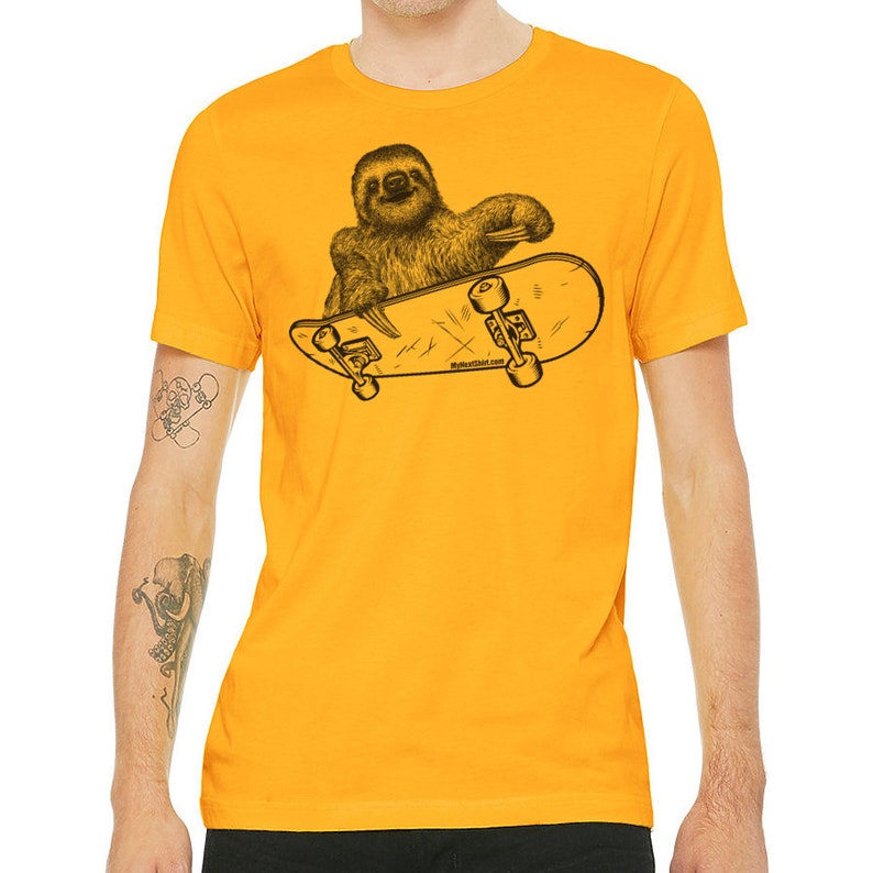Sloth Riding A Skateboard Tshirt Funny Sloth Shirt for Men - Etsy