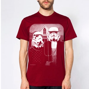 Star Wars American Gothic shirt, Starwars mens fitted tshirt, storm trooper parody illustration tee