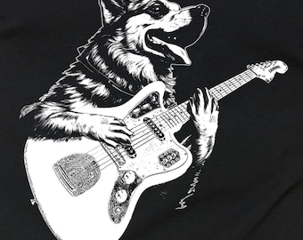 Dog Guitar T-Shirt: Funny Rock Musician Graphic