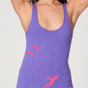 womans tank top- flying bird swing American Apparel orchid - available in XS,S,M, L- Worlwide Shipping
