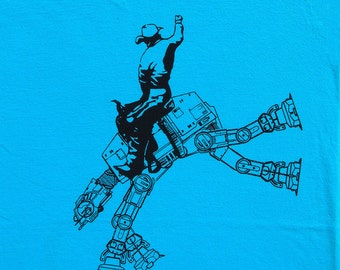 star wars at at cowboy on mens t shirt- american apparel turquoise, available in S,M, L ,XL, XXL- WorldWide shipping