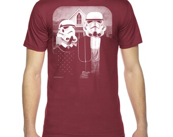 T-shirt Homme Star Wars Da Vinci Trooper - 100% Coton, Coupe Regular, Taille L, Motif Imprimé Direct Textile