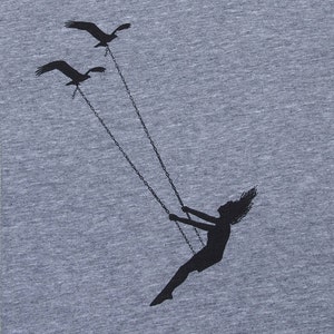 Womens flying bird swing- scoop track t shirt or racerback tank top- available in S, M, L , XL WorldWide Shipping